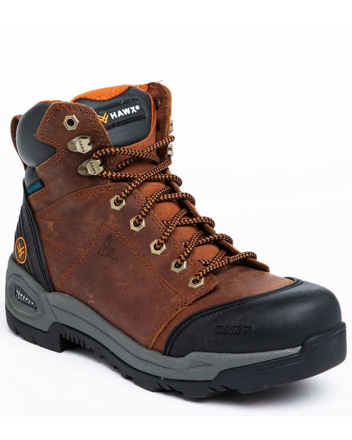 Hawx | Men's 6" Lace-To-Toe Waterproof Work Boots - Composite Toe | Rust Copper