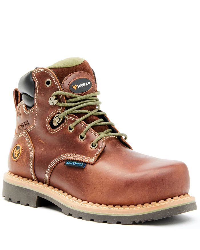 Hawx | Women's Platoon Waterproof Work Boots - Composite Toe | Brown