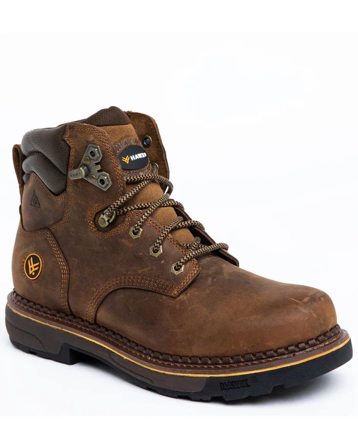 Hawx | Men's Crew Chief Work Boots - Soft Toe | Dark Brown