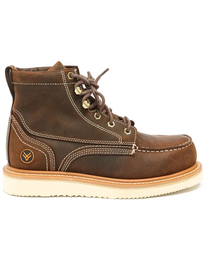 Hawx | Men's 6" Grade Work Boots - Composite Toe | Distressed Brown