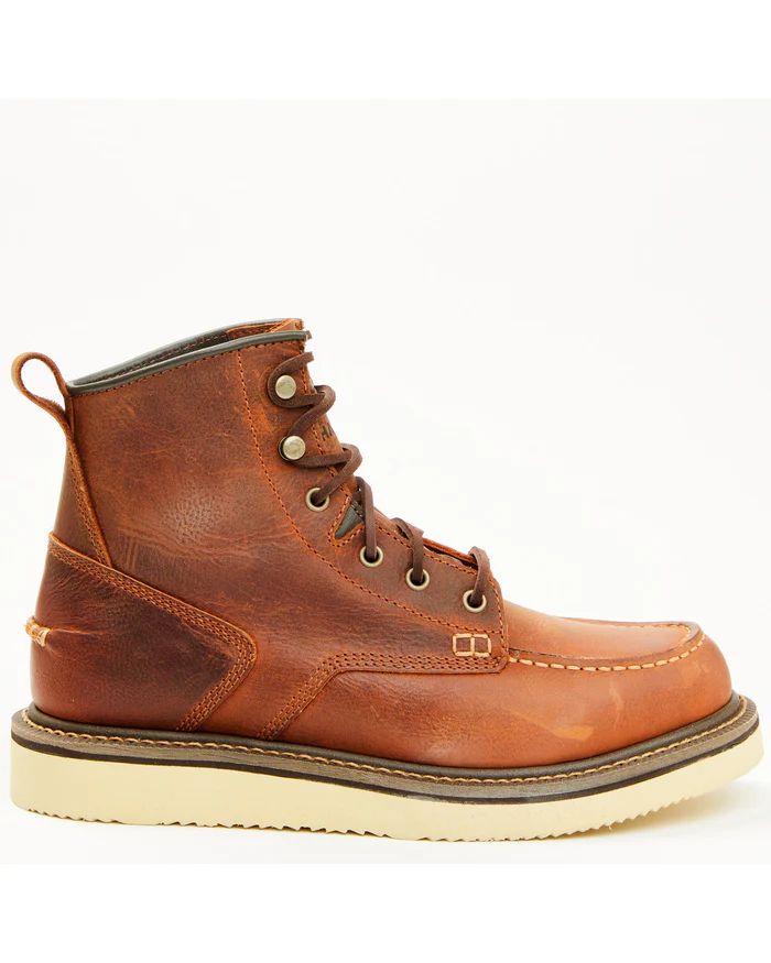 Hawx | Men's 6" Lace-Up Moc Work Boots - Soft Toe | Rust Copper