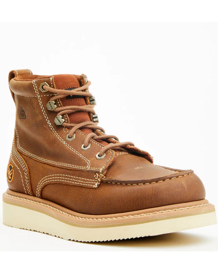 Hawx | Men's 6" Grade Work Boots - Moc Toe | Tan