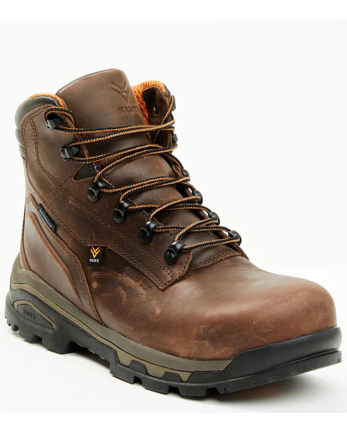 Hawx | Men's Enforcer Pro Work Boots - Composite Toe | Dark Brown