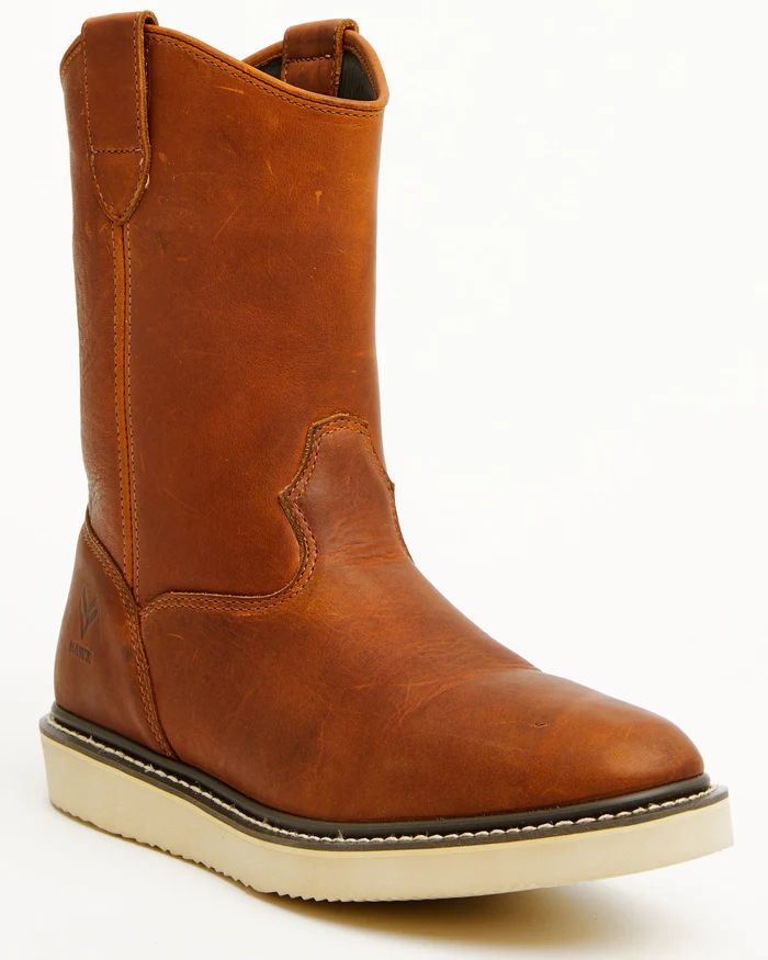 Hawx | Men's Pull-On Barnyard Leather Work Boots - Soft Toe | Tan