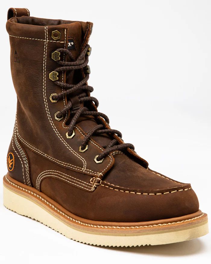 Hawx | Men's 8" Grade Work Boots - Moc Toe | Brown