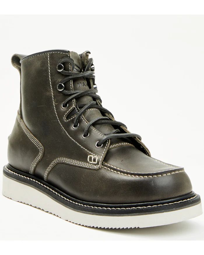 Hawx | Men's 6" Lace-Up Moc Work Boots - Soft Toe | Grey