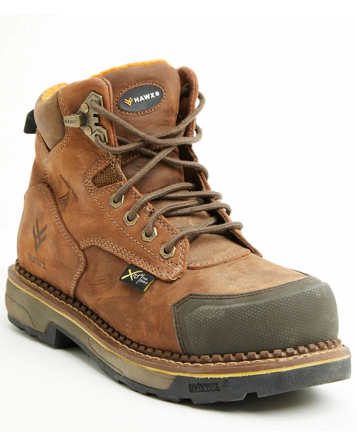 Hawx | Men's 6" Crew Chief Internal Met Guard Work Boots - Composite Toe | Brown
