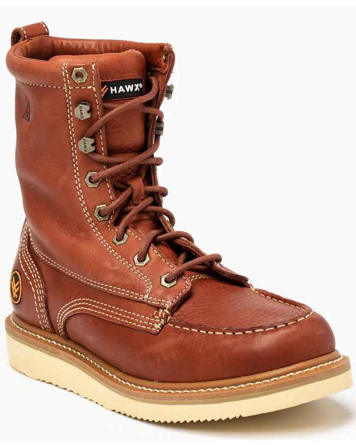 Hawx | Men's 8" Lacer Wedge Work Boots - Soft Toe | Brown