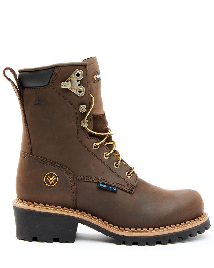 Hawx | Men's 8" Waterproof Logger Boots - Soft Toe | Brown